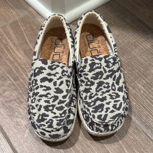 Hey Dude Black and White Slip-On Shoes